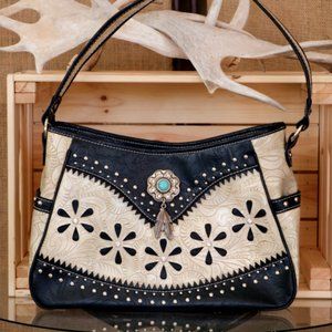 Cream and Black Purse